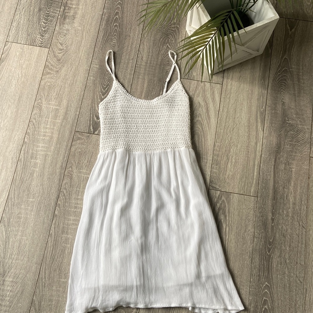 White Crochet Top Dress